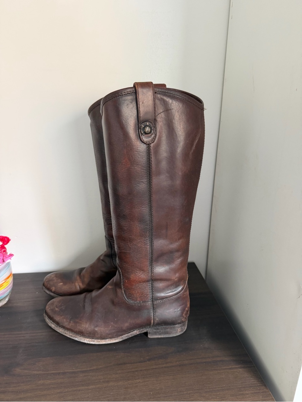 VINTAGE Frye Brown Leather Tall Riding Boots